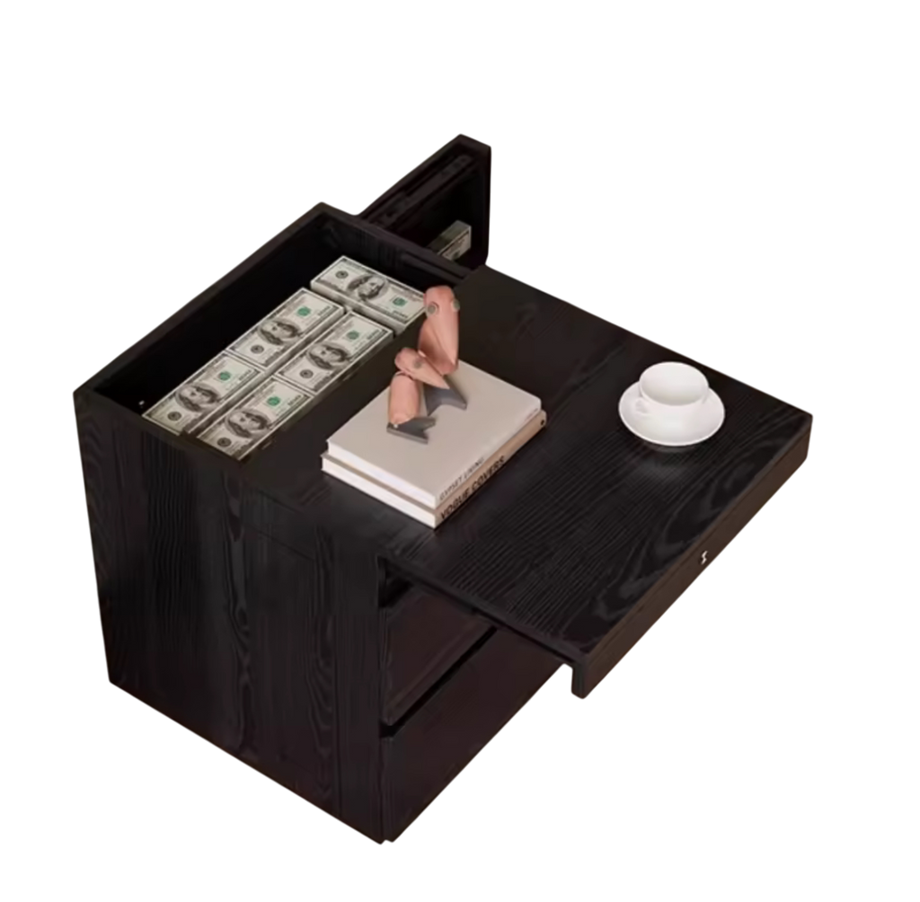 ShadowBox - Table de chevet en bois avec cachette magnétique