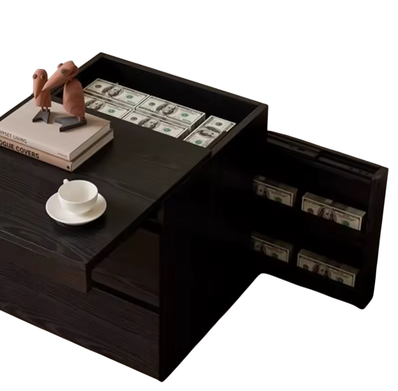 ShadowBox - Table de chevet en bois avec cachette magnétique