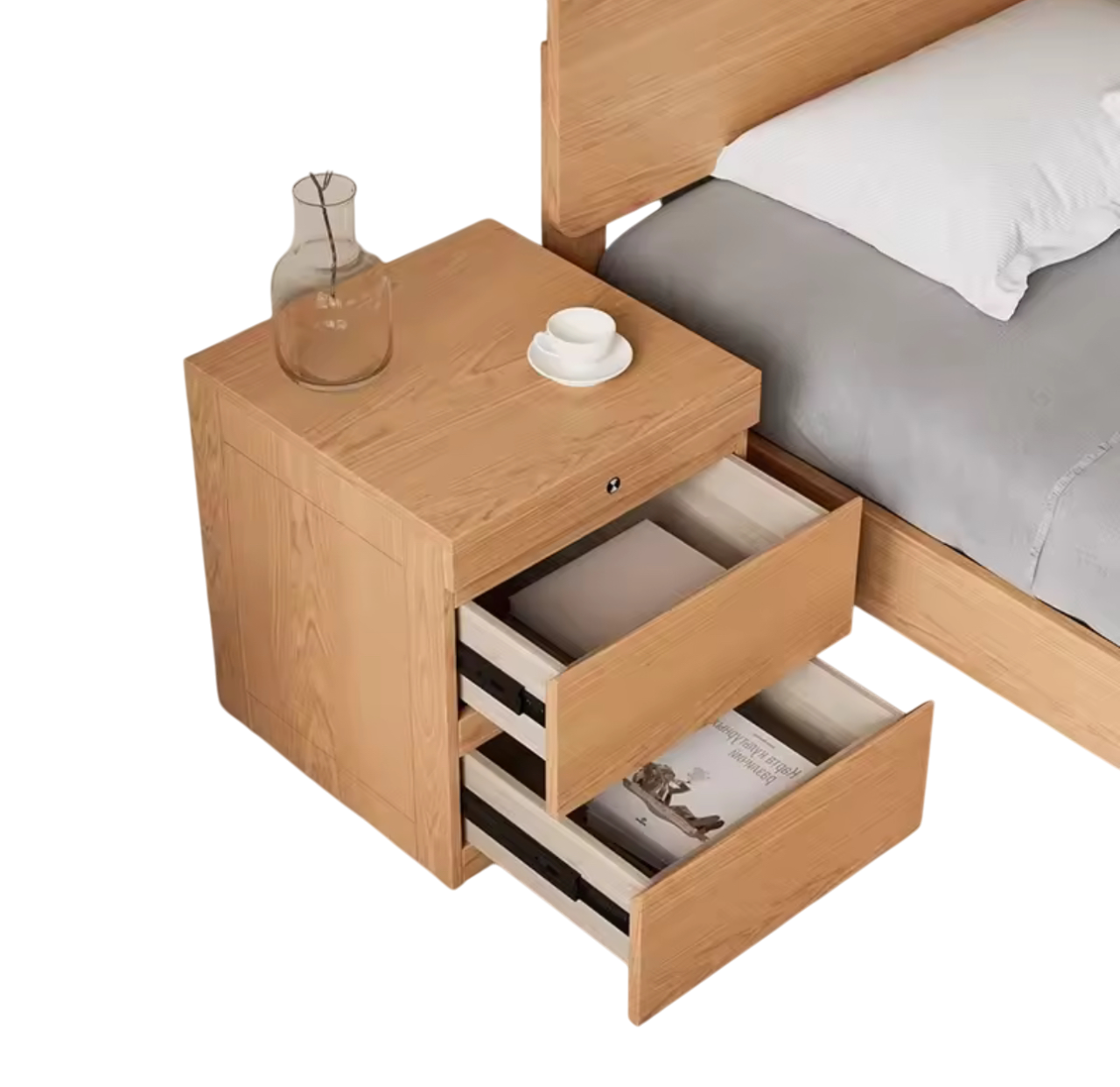 ShadowBox - Table de chevet en bois avec cachette magnétique